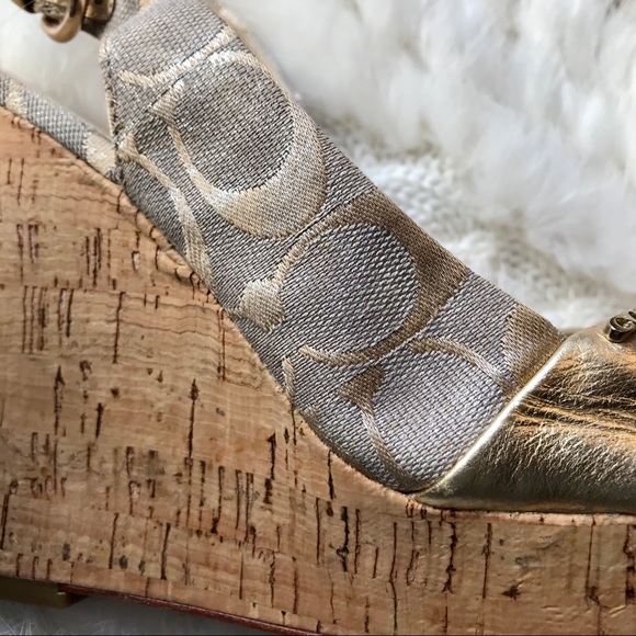 Coach Jessy Gold Metallic Slingback Sandals - Picture 2 of 7